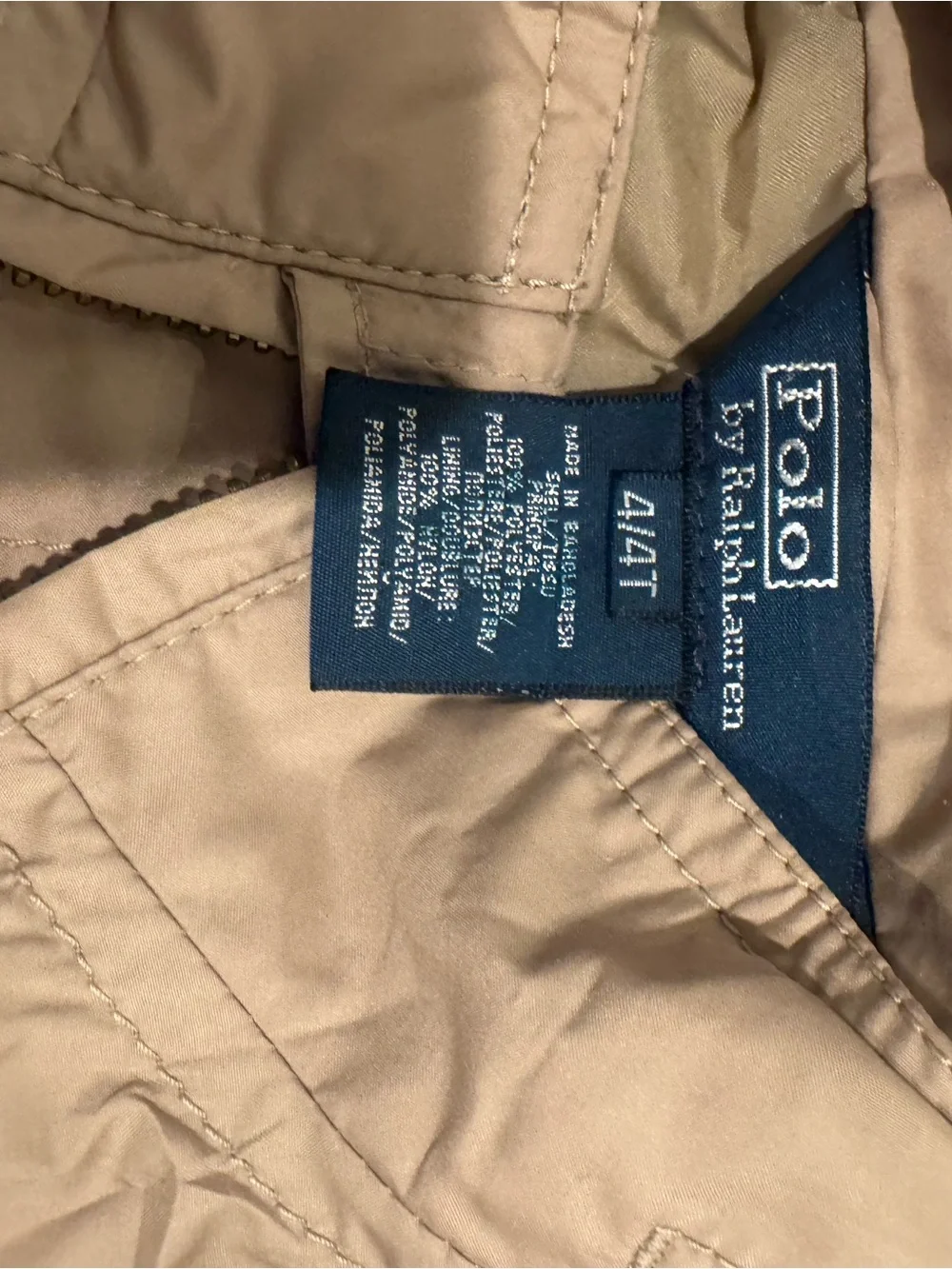 Ralph Lauren Polo Beige Lightweight Hooded Jacket  4/4T